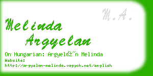 melinda argyelan business card